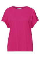 T-Shirt mit Rundhals und Knopfdetails