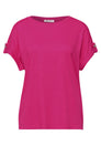 T-Shirt mit Rundhals und Knopfdetails
