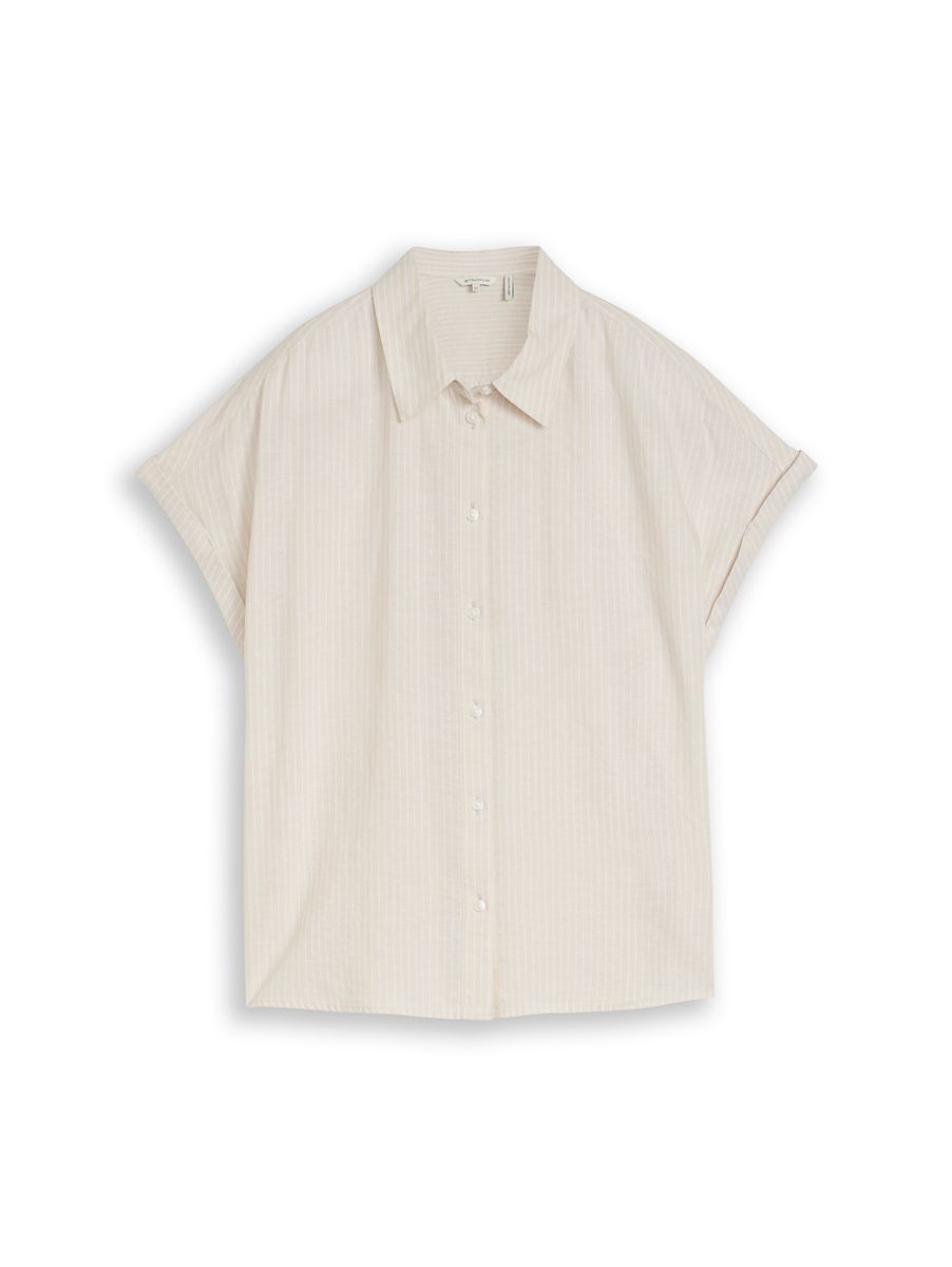 Loose Fit Bluse mit Leinenanteil