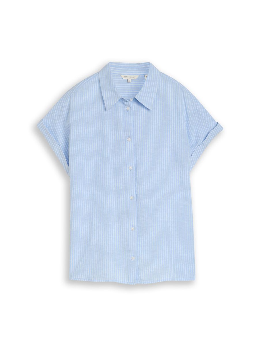 Loose Fit Bluse mit Leinenanteil
