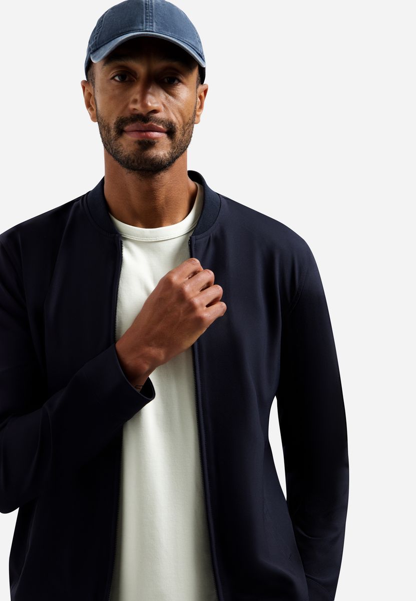 Jacket Shirt College Collar Full Zipper Stretch Sedoc