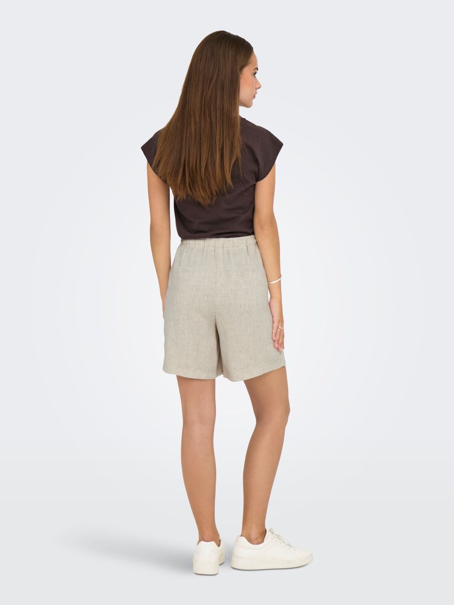 ONLSIESTA MW PULL-UP LIN BL SHORTS
