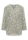 Bluse mit Leo-Muster aus Leinenmix
