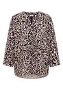 Bluse mit Leo-Muster aus Leinenmix