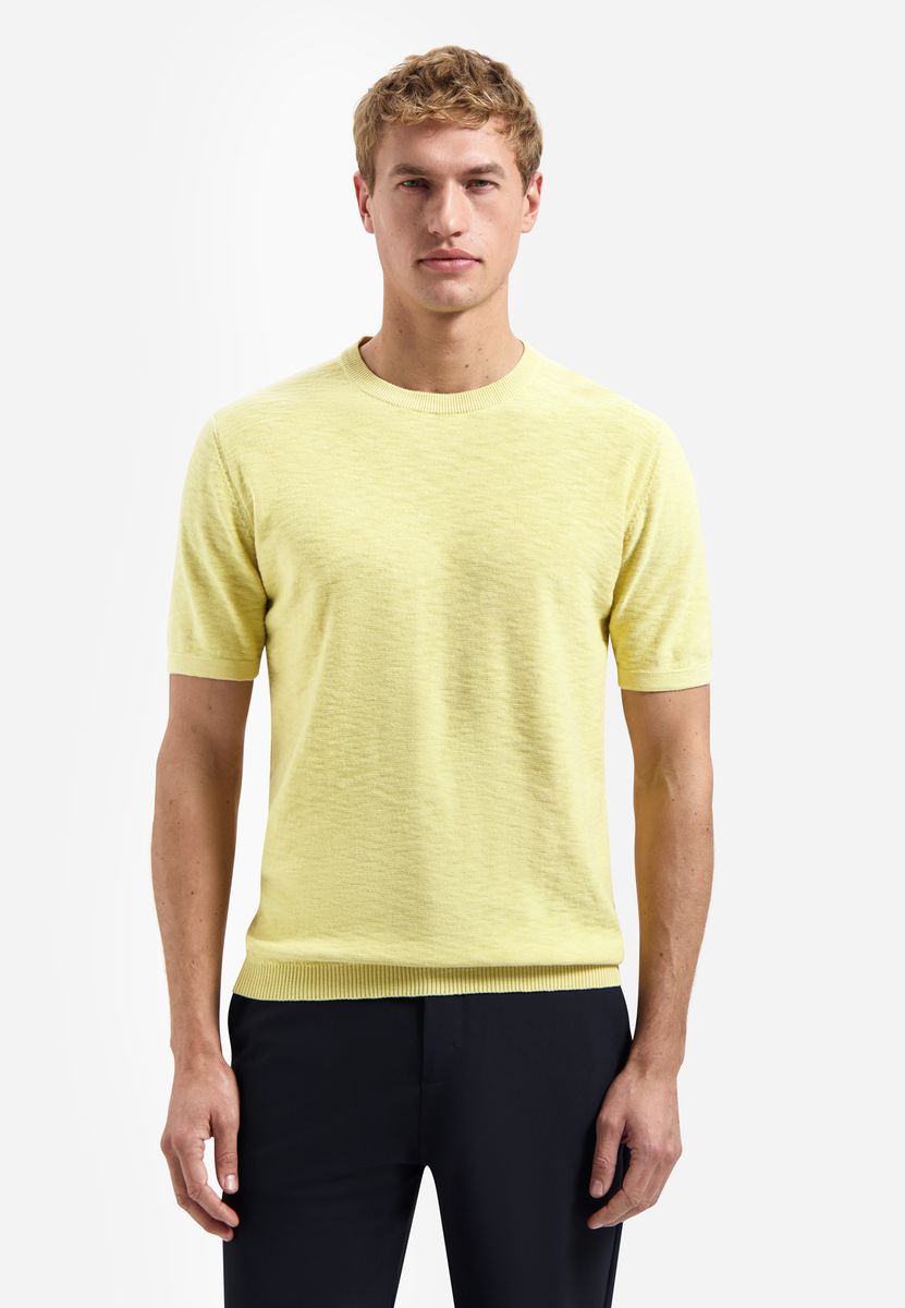 Pullover Short Sleeve Crew Neck Slub