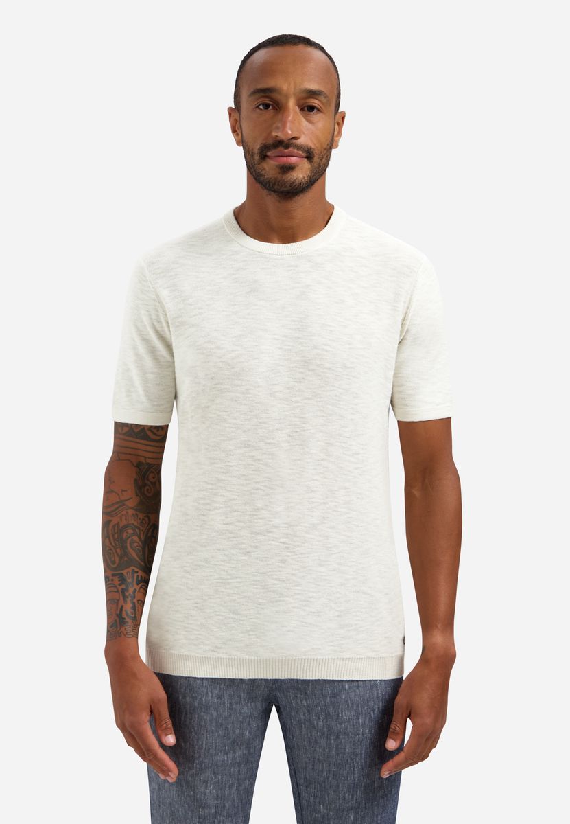 Pullover Short Sleeve Crew Neck Slub