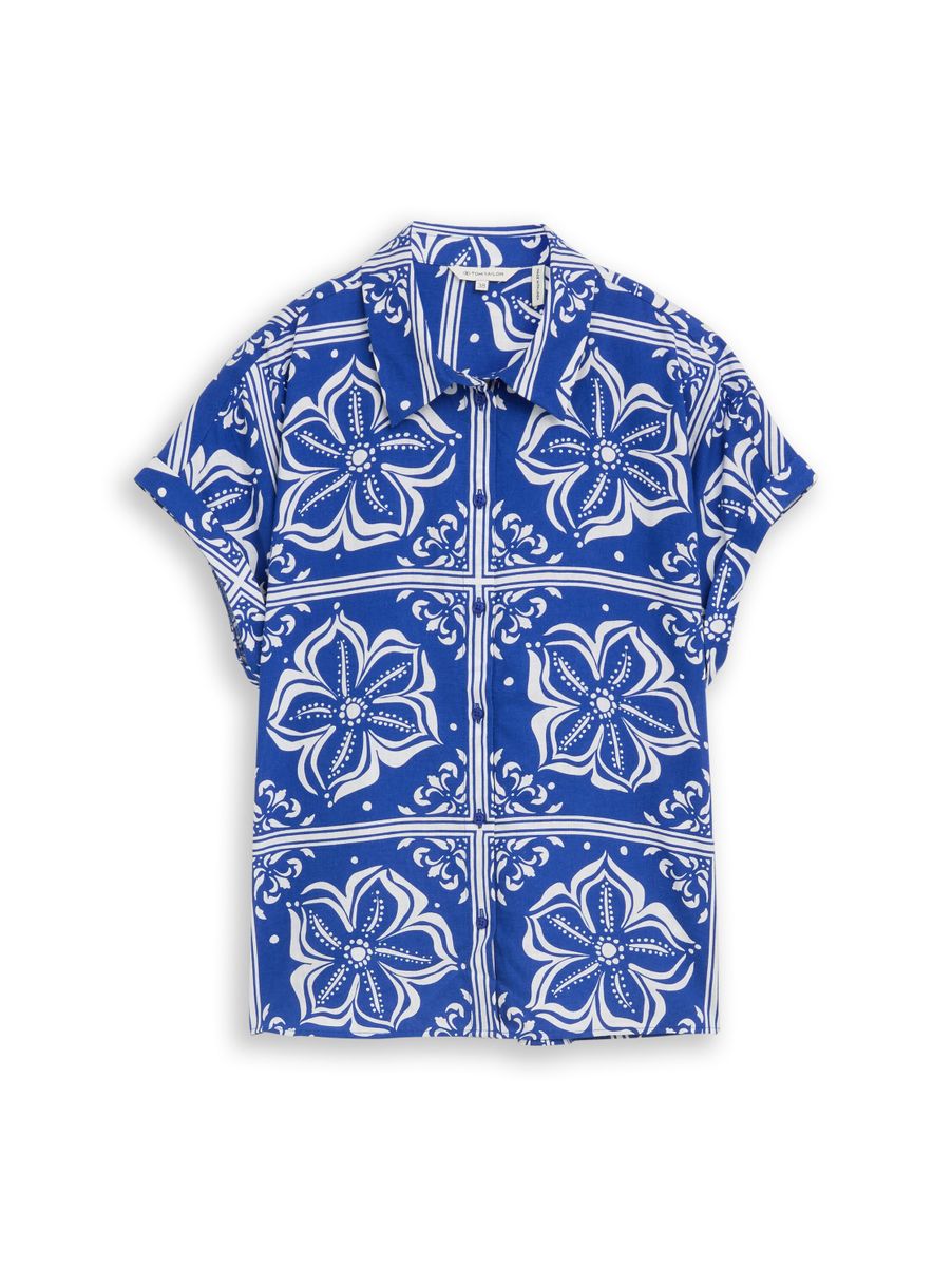 Loose Fit Bluse mit Leinenanteil