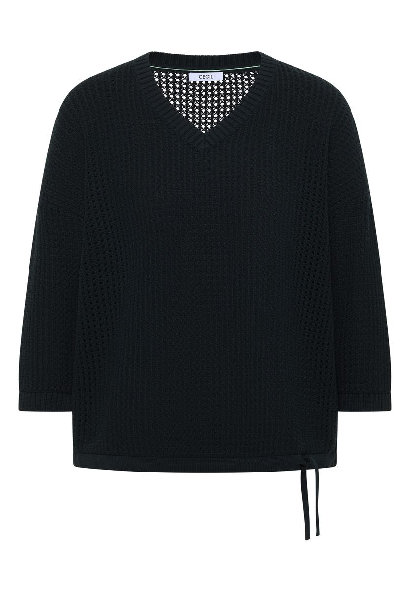 Kurzarm Pullover im Crochet-Look