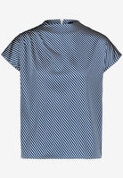 Satinbluse  gestreift mit Stehkragen