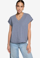 Shirt  gestreift mit V-Ausschnitt
