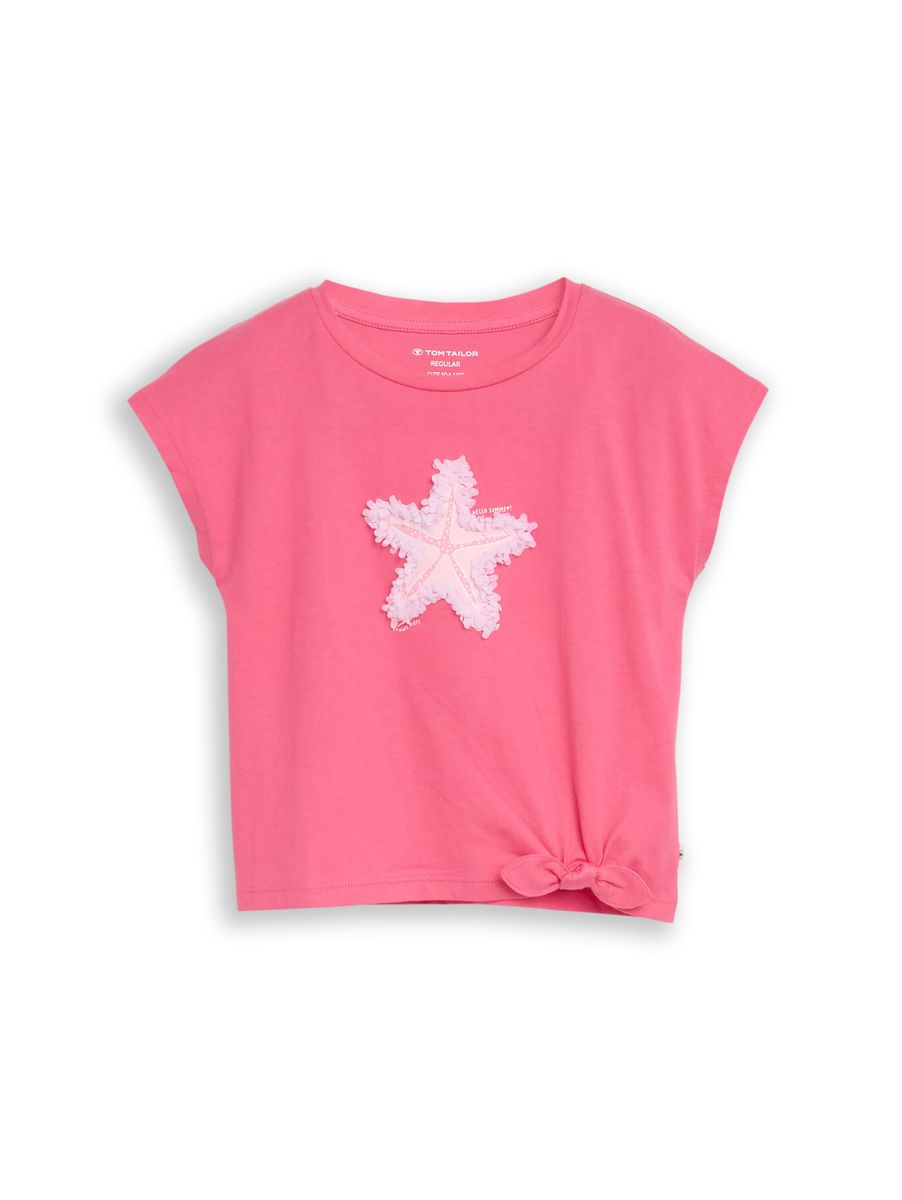 special artwork knotted T-shir