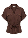 JDYMILLE S/S ZIP SHIRT WVN NOOS