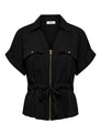 JDYMILLE S/S ZIP SHIRT WVN NOOS