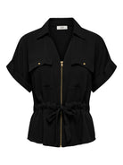 JDYMILLE S/S ZIP SHIRT WVN NOOS