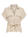 JDYMILLE S/S ZIP SHIRT WVN NOOS