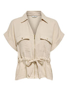 JDYMILLE S/S ZIP SHIRT WVN NOOS