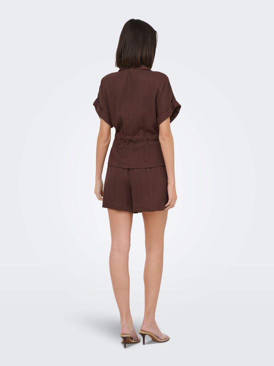 JDYMILLE S/S ZIP SHIRT WVN NOOS