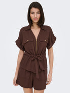 JDYMILLE S/S ZIP SHIRT WVN NOOS