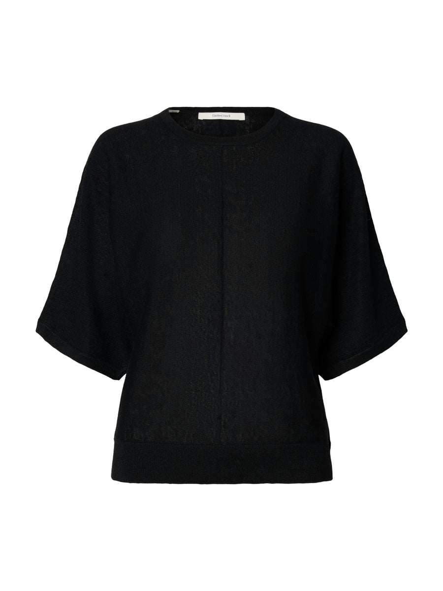 SLFJANE LINEN 2/4 BAT KNIT O-NECK