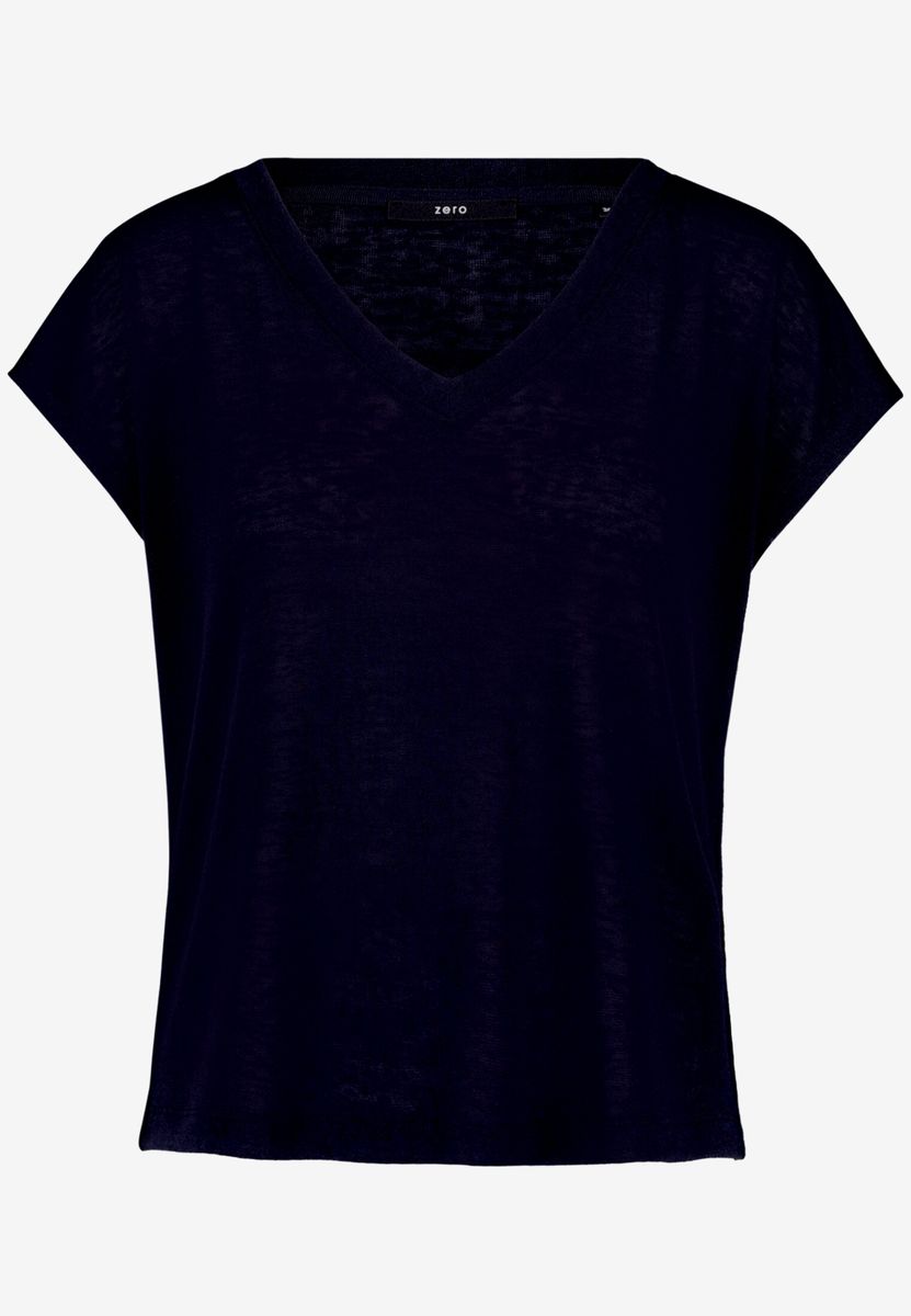 Basic-T-Shirt  mit V-Ausschnitt