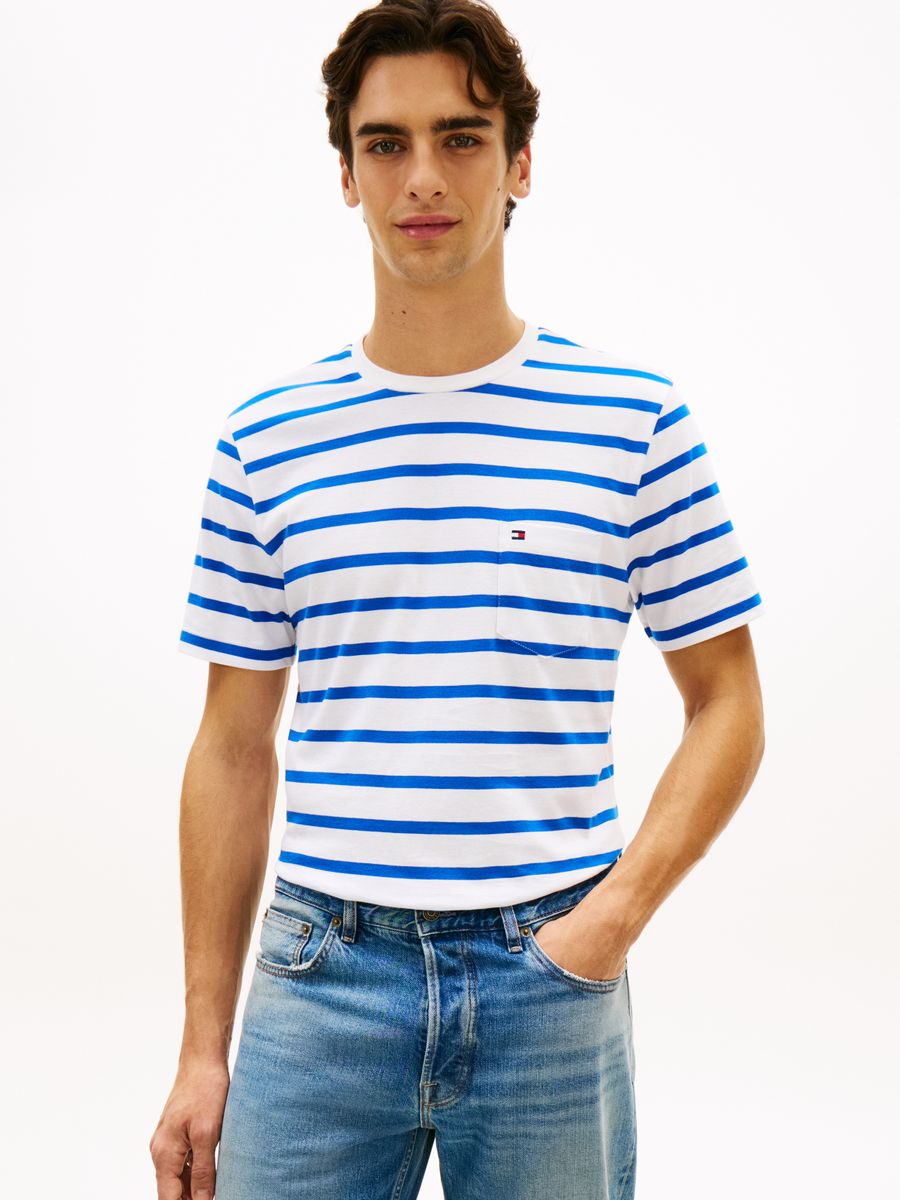 ESS REG FIT STRIPE POCKET TEE