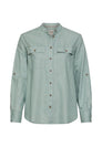Bluse mit Stehkragen und Knopfleiste