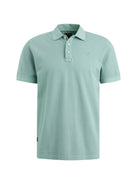 Short sleeve polo garment dyed piq