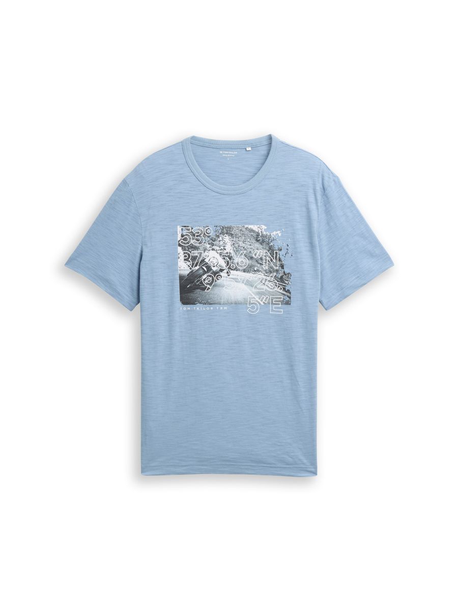 T-Shirt in Melange-Optik mit Fotoprint