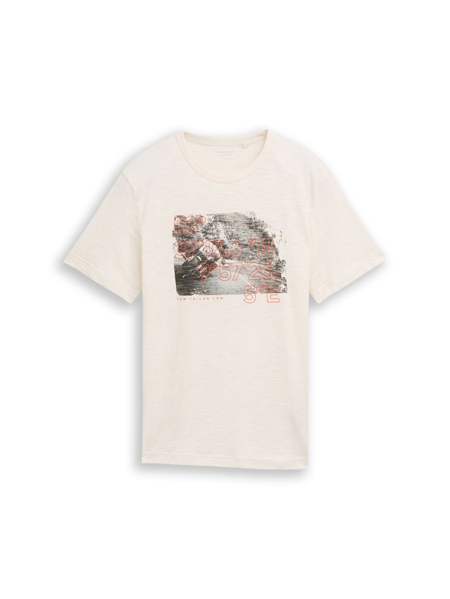 T-Shirt in Melange-Optik mit Fotoprint