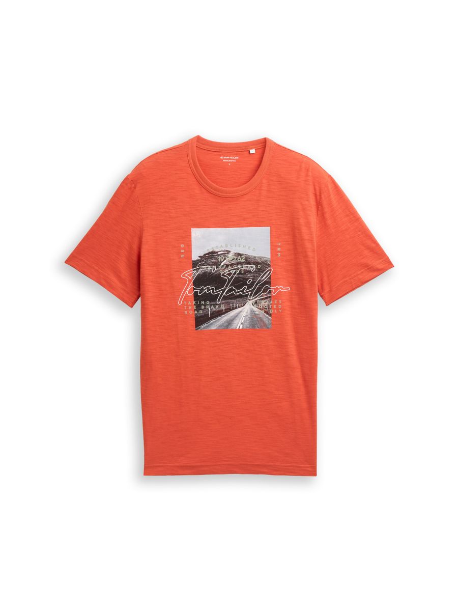 T-Shirt in Melange-Optik mit Fotoprint