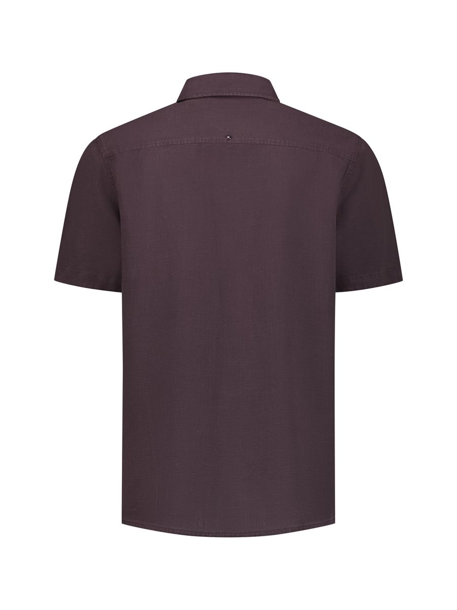 Shirt Short Sleeve With Linen, Garment Dyed
