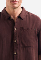 Shirt Short Sleeve With Linen, Garment Dyed