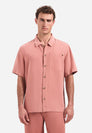 Shirt Short Sleeve With Linen, Garment Dyed