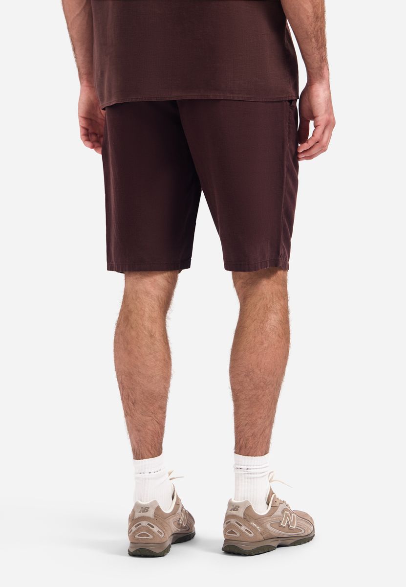 Short Chino With Linen, Garment Dyed