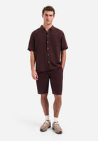Short Chino With Linen, Garment Dyed