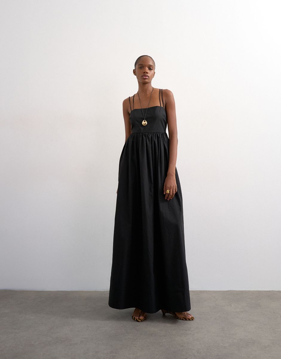 TSMIKA STRAPPY BACK MAXI DRESS WVN