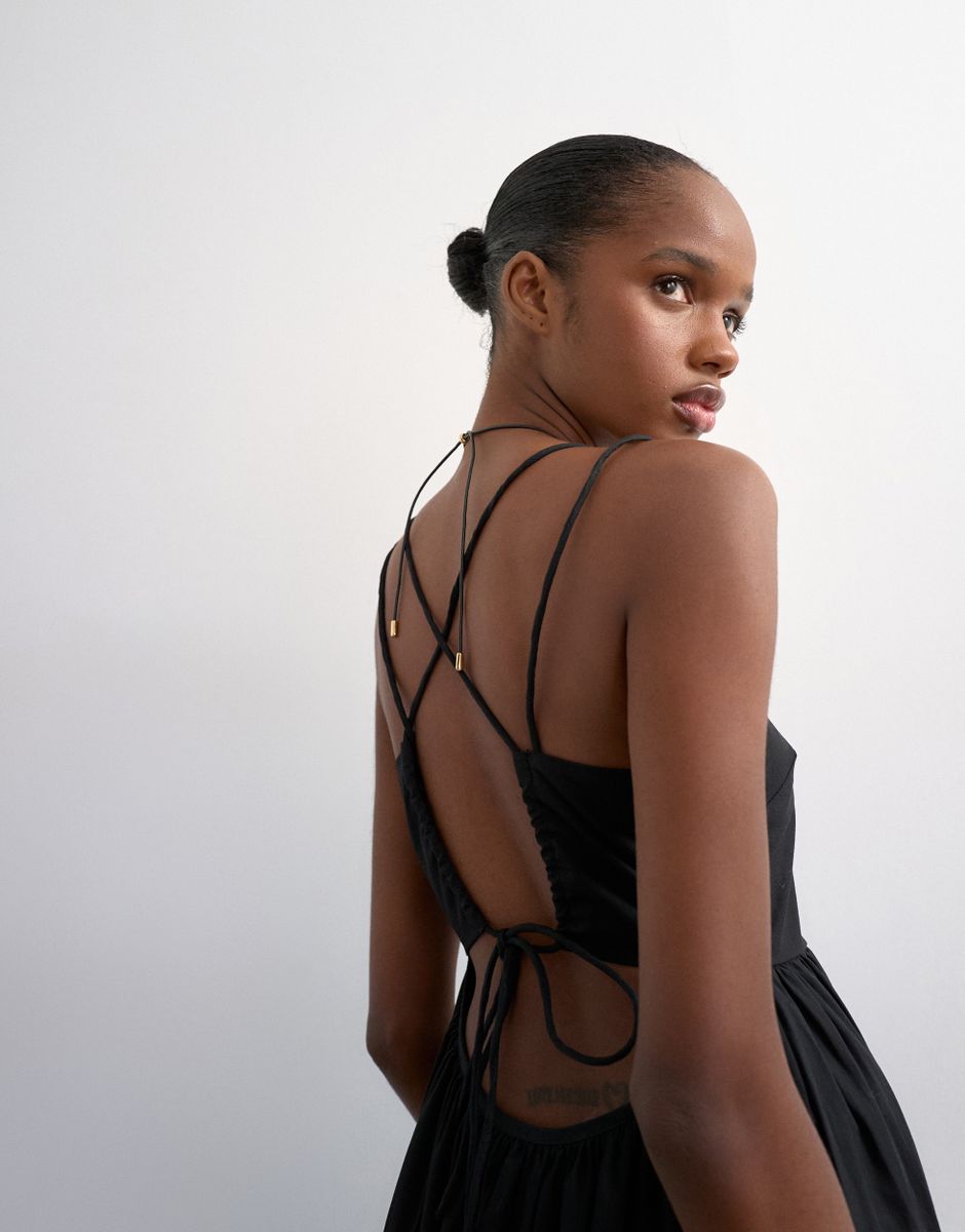 TSMIKA STRAPPY BACK MAXI DRESS WVN