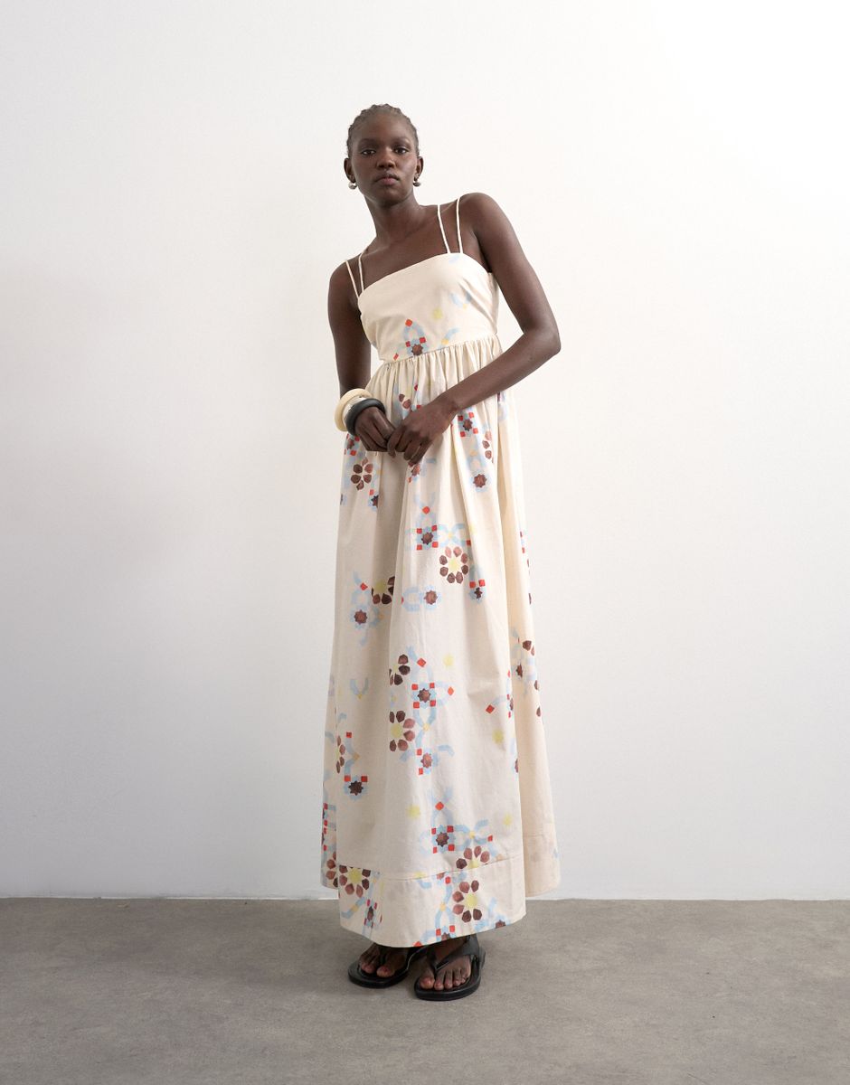 TSMIKA STRAPPY BACK MAXI DRESS WVN