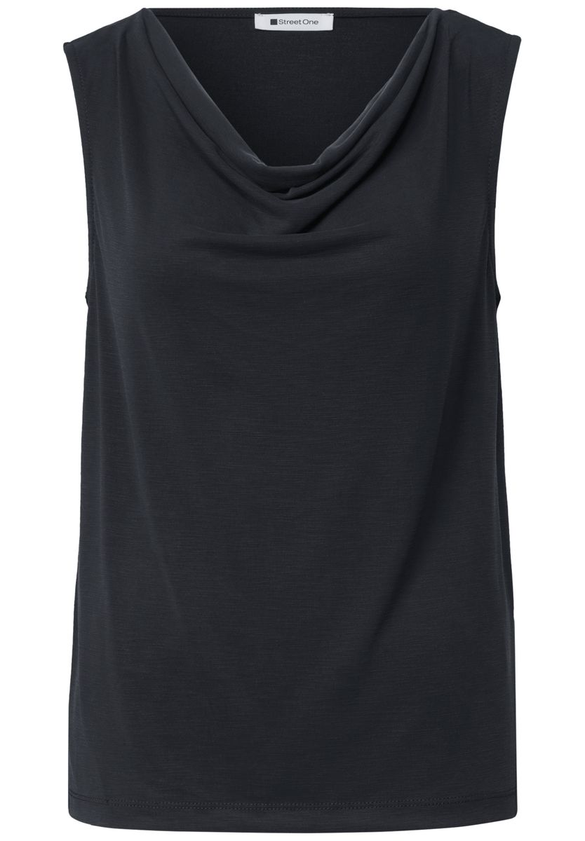 Silk-Look Top mit Wasserfall-Ausschnitt
