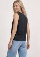 Silk-Look Top mit Wasserfall-Ausschnitt