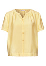 Kurzarm Bluse mit Split Neck und Knöpfen