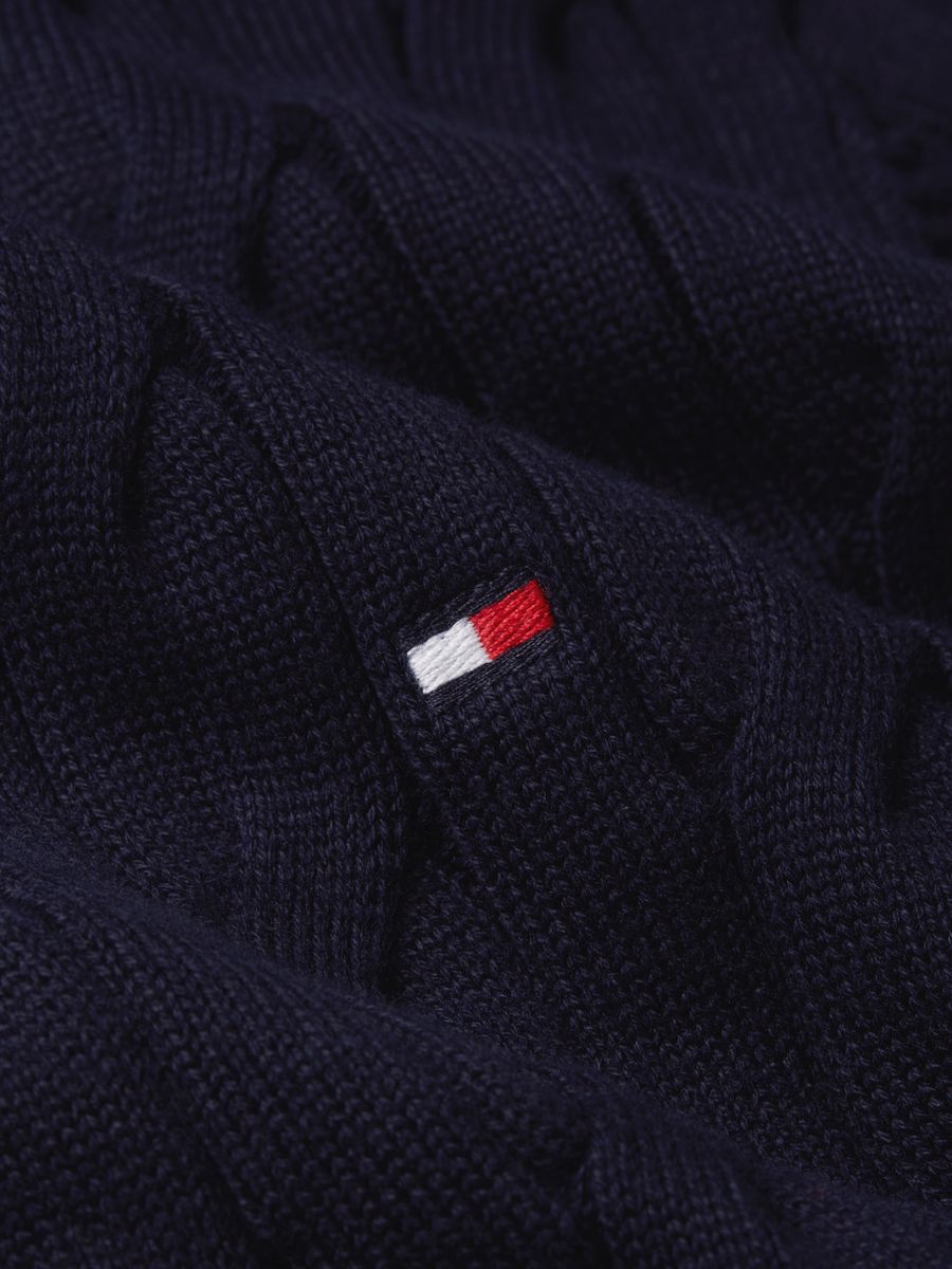 CLASSIC COTTON CABLE ZIP MOCK