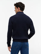 CLASSIC COTTON CABLE ZIP MOCK