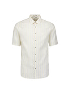 Shirt Short Sleeve Stripe With Linen