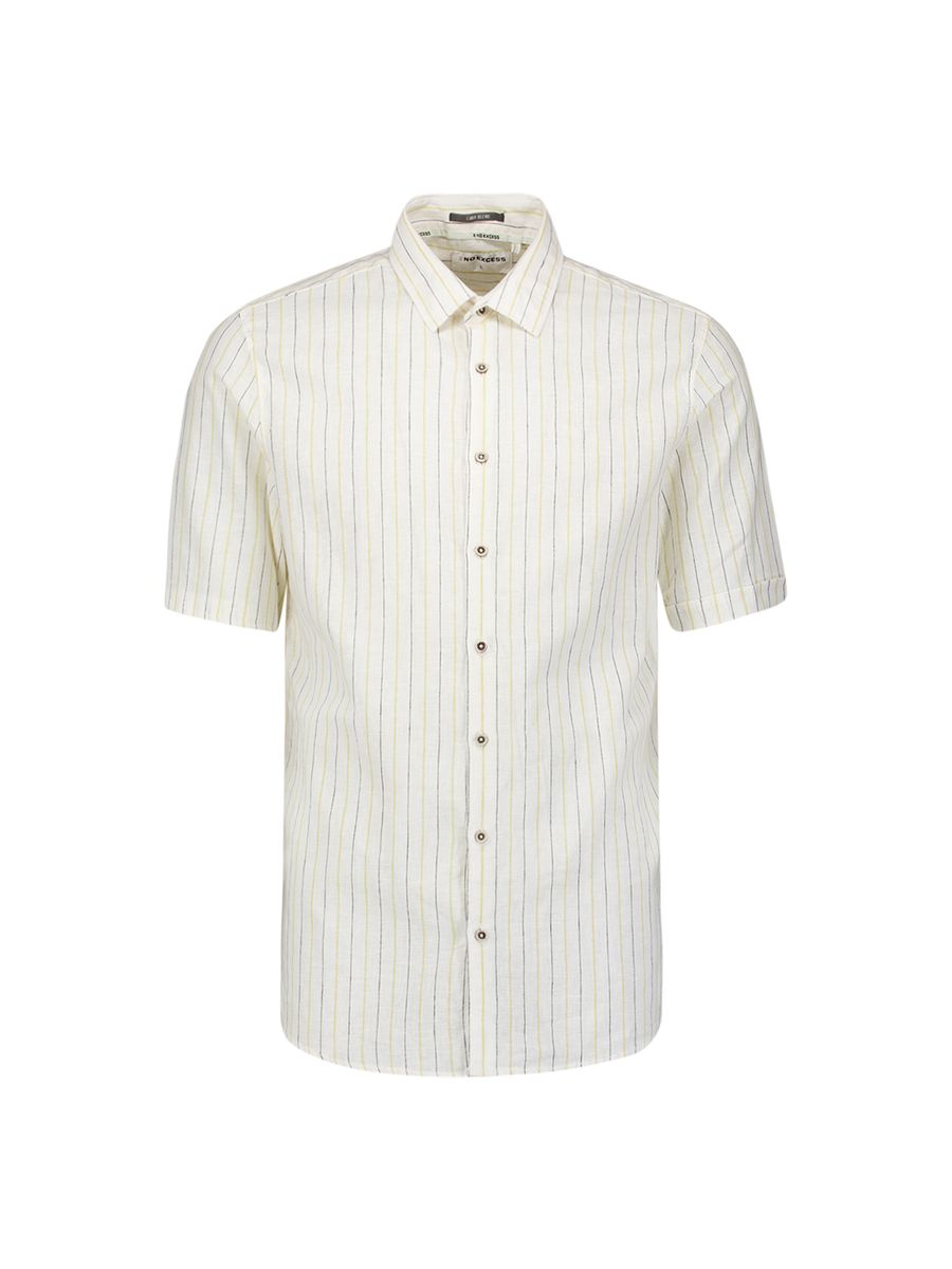 Shirt Short Sleeve Stripe With Linen