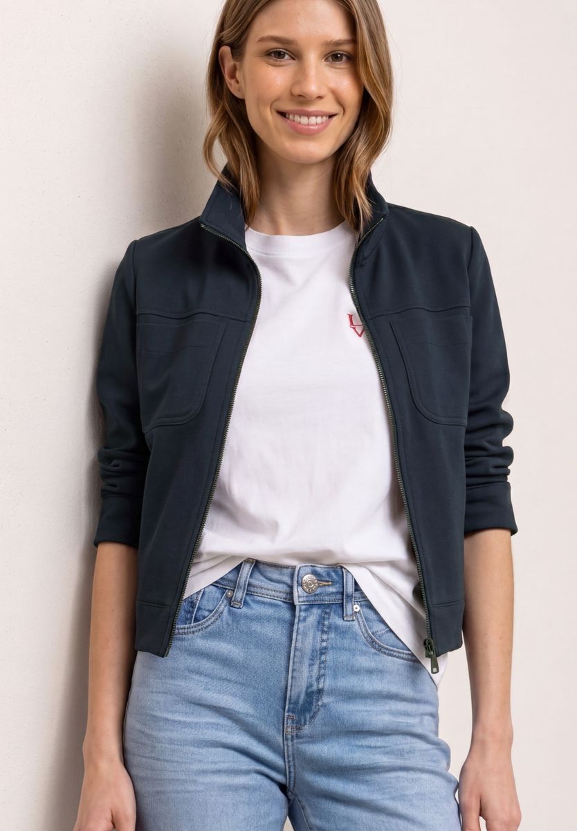 Jacke mit Zipper und Brusttaschen