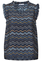 Blusentop mit V-Neck und Rüschen