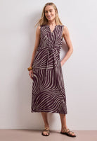 Midi-Kleid mit Split Neck und Zipper