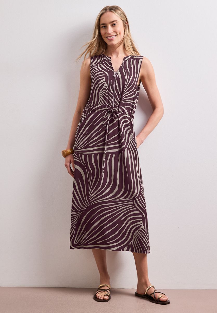 Midi-Kleid mit Split Neck und Zipper
