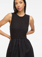 VICARLA O-NECK S/L MIDI DRESS